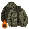Jaqueta de Trabalho Reversível Masculina de Inverno com Lã de Cordeiro, Algodão Espessado, Gola Alta, Casaco Casual Quente Estilo Americano