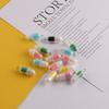 Lindas pastillas de color de expresión cuentas pequeñas sueltas acrílicas diy hecho a mano pulsera casera collar material de joyería accesorios