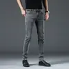 Jeans Skinny Masculino Casual de Verão, Finos, Estilosos, Slim Fit, Elástico, Confortável, Jeans, Calça Longa
