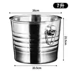Balde de gelo em aço inoxidável, design elegante, adequado para bares, champanhe, uso comercial, cerveja, vinho tinto e uso doméstico; um pequeno balde de gelo criativo para fazer cubos de gelo