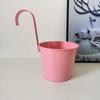 Cesta Colgante de Metal de Fábrica Gancho Colgante para Balcón Maceta Cubeta Pequeña de Hierro Cubeta de Flores de Metal Maceta Colgante Cubeta Colgante Colorida