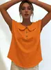 2026Tiktok Europeo y Americano Transfronterizo Amazon Verano Nuevo Color Sólido Manga Corta Solapa Botón Camisa Top para Mujer