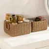 Cesta de Almacenamiento Tejida con Cuerda de Papel para Dropshipping Transfronterizo Caja de Almacenamiento para Mesa de Centro de Escritorio Cesta de Almacenamiento para Snacks Cosméticos Ratán