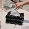 Caixa de Lenços Plástica Marshmallow Cor Creme Estilo Europeu para Sala de Estar Mesa de Jantar Porta-Guardanapos Decoração de Mesa