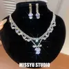 ¡Brillante y deslumbrante! Collar Colgante de Gota de Agua de Zirconia Versátil para Vestidos de Noche y Uso Diario Cadena para la Clavícula Collar de Moda para el Trabajo al por Mayor