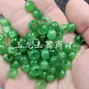 Anel de Jade Azul-Esverdeado com Padrão Floral de Jadeíta, Contas de Jade Soltas, Jade Branco Hetian de Xinjiang, Jade de Quartizito, Anel de Jade com Furo Grande