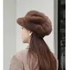 Nuevo sombrero de mujer para otoño e invierno, boina de calabaza de moda estilo coreano para dama, octagonal casual de piel sintética, versátil y casual