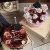 Roupas de Flor Outono e Inverno Novo Pelúcia Abraço Redondo Balde Arranjo de Flores Caixa de Presente de Quatro Peças de Inverno Pronto para Venda