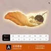 Pintura decorativa de restaurante de plumas transfronterizo con reloj, arte de pared de ciervo de lujo ligero, mural de pintura de luz LED de paisaje de estilo chino nuevo para sala de estar