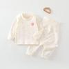 Conjunto de Roupa Íntima Térmica para Bebê Roupas e Calças de Outono Algodão Puro Infantil Cintura Alta Proteção para a Barriga Roupa Infantil Separada Camada de Base Primavera e Outono
