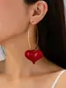 1 Par de Brincos Exagerados em Formato de Coração para Mulheres, Argolas Grandes Vermelhas e Pretas, Brincos Modernos e da Moda com um Toque de Luxo e Design Único