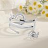 Pulsera y Anillo de Aleación Ancha Espiral Estilo Exagerado Transfronterizo para Mujer Adecuado para Fiestas, Viajes Diarios y Reuniones