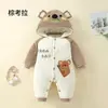 Macacão Espesso de Algodão Puro para Bebê Outono e Inverno Roupas de Algodão para Recém-Nascidos Roupas de Inverno Jaqueta de Algodão com Capuz Jaqueta Acolchoada para Passeio de Outono e Inverno