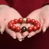 Pulseira de Areia Dourada Roxo Cinábrio, Signo do Zodíaco para Nascidos no Ano do Cavalo, Amuleto para o Ano de Nascimento, Pulseira de Areia Vermelha Imperial para Homens e Mulheres, Amuleto para o Ano de Nascimento