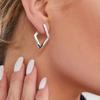 Joyería Transfronteriza Aretes Coreanos de Rombo Aretes de Diseño Cuadrilateral Simple y a la Moda Aretes de Estilo Nicho para Mujer