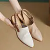Nuevos Zapatos de Verano para Mujer 2026: Sandalias de Punta Abiertas y Cerradas, Zapatos de Tacón Medio Grueso sin Espalda para Mujer, Zapatos de Moda de Cuero Suave