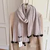 Cachecol de tricô inverno feminino quente bola pendurada quente estilo coreano atmosfera versátil luxo leve alta qualidade aquecedor de pescoço atacado
