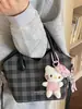 Bolso de Mano de Alto Aspecto Estilo Coreano de Moda, Bolso Cubo para Mujer, Nuevo Modelo 2026, Bolso de Hombro Cruzado Commuter de Cuadros Frescos