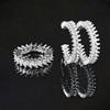 Moda europeia e americana brincos de argola com zircônia em formato de olho de cavalo anel simples versátil feminino r5506-e6484