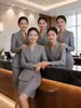 Traje Profesional de Primavera y Otoño para Mujer, Diseño de Cintura Ceñida de Alta Gama y Elegante, Adecuado para Uniformes de Hotel, Oficinas de Ventas y Joyerías X5279