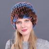 Suministro Sombrero de Invierno para Mujer de Piel de Conejo Rex Sombrero Trenzado de Piel de Conejo Sombrero Piña Espiral de Piel de Conejo Sombrero Cálido Engrosado