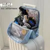 Bolsa cosmética de aspecto elegante con múltiples capas, gran capacidad, bolsa portátil de almacenamiento de artículos de tocador para viajes, estuche para lápices de viaje