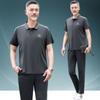Camiseta de Manga Corta para Papá Traje Deportivo de Verano Camisa Polo de Seda Helada para Hombre Camisa Casual de Verano con Aire Acondicionado para Hombres de Mediana Edad y Adultos Mayores