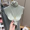 Regata de Gola Alta Sem Mangas da Moda para Mulheres, Adequada para Usar em Camadas ou Sozinha no Verão, Camisa Base Justa com um Design Único