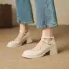 Sapatos Casuais de Novo Estilo com Salto Médio Bloco, Design Simples de Tiras Cruzadas Rasas, Sapatos de Princesa, Mocassins, Tamanhos 33-43, Sapatos de Exportação