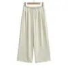 Pantalones de Verano Fluidos con Protección Solar, de Cintura Alta con Cintura Elástica, Versátiles, Adelgazantes, Pantalones de Pierna Ancha Rectos Sueltos, Pantalones Casuales Largos hasta el Suelo