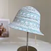 Sombrero de Pescador Calado de Verano para Mujer, Sombrero de Sol Tipo Cubo Tejido, Sombrero de Sol Tejido, Sombrero de Sol de Moda, Sombrero de Sol Versátil, Moderno