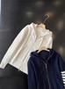 Cárdigan de Punto de Lana a Rayas de Cuatro Barras Ropa para Mujer Old Qian Feng Suéter con Capucha Holgado Abrigo para Mujer Otoño e Invierno