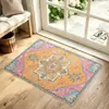 Felpudo de Entrada para Puerta Interior Estilo Étnico Bohemio Retro Resistente a Manchas Antideslizante Alfombra para Zona de Bienvenida