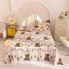 Ins pieza única algodón lavado estampado producto individual sábana de cama cepillado dormitorio de estudiante algodón aloe sábana individual doble al por mayor