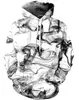 2024 Transfronterizo Nuevo Sudadera con Capucha Estampado Digital 3D Holgada Moderna para Hombre
