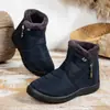 Zapatos de algodón de caña alta gruesos con forro polar para invierno, transfronterizos, para mujer, impermeables, de suela plana, modernos, talla grande, botas de nieve de comercio exterior, disponible para dropshipping