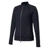 Chaqueta de Yoga con Cremallera Dorada de Doble Cierre y Cuello Alto, Ajustada, Manga Larga, Top para Fitness y Pilates