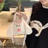 Bolso Cruzado de Peluche Nuevo de Dibujos Animados, Lindo Bolso de Muñeco de Conejo de Orejas Grandes, Bolso de Mano Versátil Lindo de Gato para Mujer