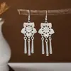 Pendientes de estilo exótico más vendidos, ganchos de oreja clásicos elegantes artísticos vintage, pendientes colgantes de borla de moda huecos versátiles