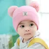 Gorro de Punto de Oso Lindo para Invierno de Bebé con Protección para las Orejas y Gorro de Lana Cálido para Niños y Niñas, Más Conjunto de Bufanda de Forro Polar