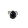 Advanced Sense Black Oval Ring Feminino Linha Simples Nicho Personalizado Moda Anel Aberto Hip-hop Anel de Dedo Moda