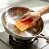 Esponja de doble cara para el hogar, con patrón de ondas, para lavar platos; esponja de estropajo para cocina para eliminar manchas y suciedad; bloque de esponja de limpieza espesado
