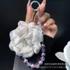 Corrente Criativa de Celular Rosa Pérola de Cristal Flor de Tecido Feita à Mão Corrente Pendente de Borboleta Pendente de Bolsa de Fada Nova Corrente para Mulheres