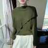 Nueva Colección Otoño/Invierno 2026: Cárdigan de punto fino de lana con diseño de un solo hombro, mangas largas, color liso y top elegante para mujer