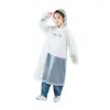 Impermeable Largo, Impermeable con Cordón a Prueba de Viento, Impermeable Abierto a Prueba de Lluvia para Todo el Cuerpo, Impermeable Transparente Engrosado para Adultos y Niños