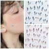 Nuevas Pegatinas para Uñas Mariposa Azul Hielo Concha Luz Azul Gelatina Premium Mariposa Aurora Polvo Pegatinas para Uñas en Relieve