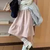Falda midi para mujer con diseño de bolsillo, cintura elástica, nuevo estilo universitario, falda de longitud media con dobladillo ancho para verano y otoño