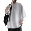 Camiseta de Manga Corta para Hombre con Diseño Estilo Hong Kong, Textura tipo Waffle, Camiseta de Moda de Verano Trendy para Hombre, Top Holgado de Nicho