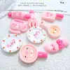 Conjunto de Louça Rosa Caseiro Acessórios de Resina Faca e Garfo Acessórios de Brinquedo de Comida Acessórios para Capa de Celular DIY Joias de Cola Creme