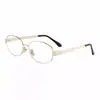 Gafas de alambre dorado con montura metálica pequeña ovalada para mujer miopía alta inteligencia Sven basura cara cuadrada redonda ojos montura atmósfera